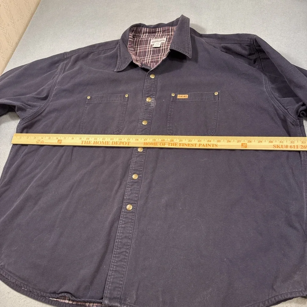 Carhartt NAVY‎  CANVAS FLANNEL LINED SHACKET JACKET MENS 4XL